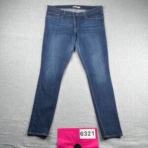 Levis 711 Skinny Jeans Womens Size 33 Blue Distressed Casual Stretch Levi
